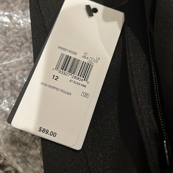 Guess jeans satin sheen deva cropped trouser black work dress pants size 12 new - Picture 3 of 4